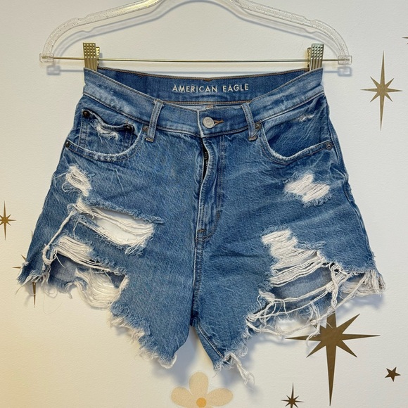 American Eagle Outfitters Pants - American Eagle High Rise Distressed Denim Shorts